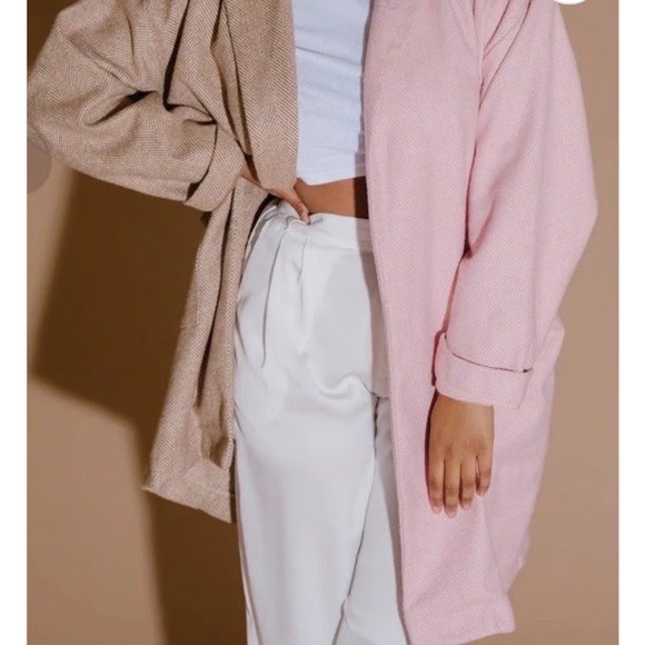 Dressed in Lala Pink and Tan Herringbone Jacket - Picture 3 of 5